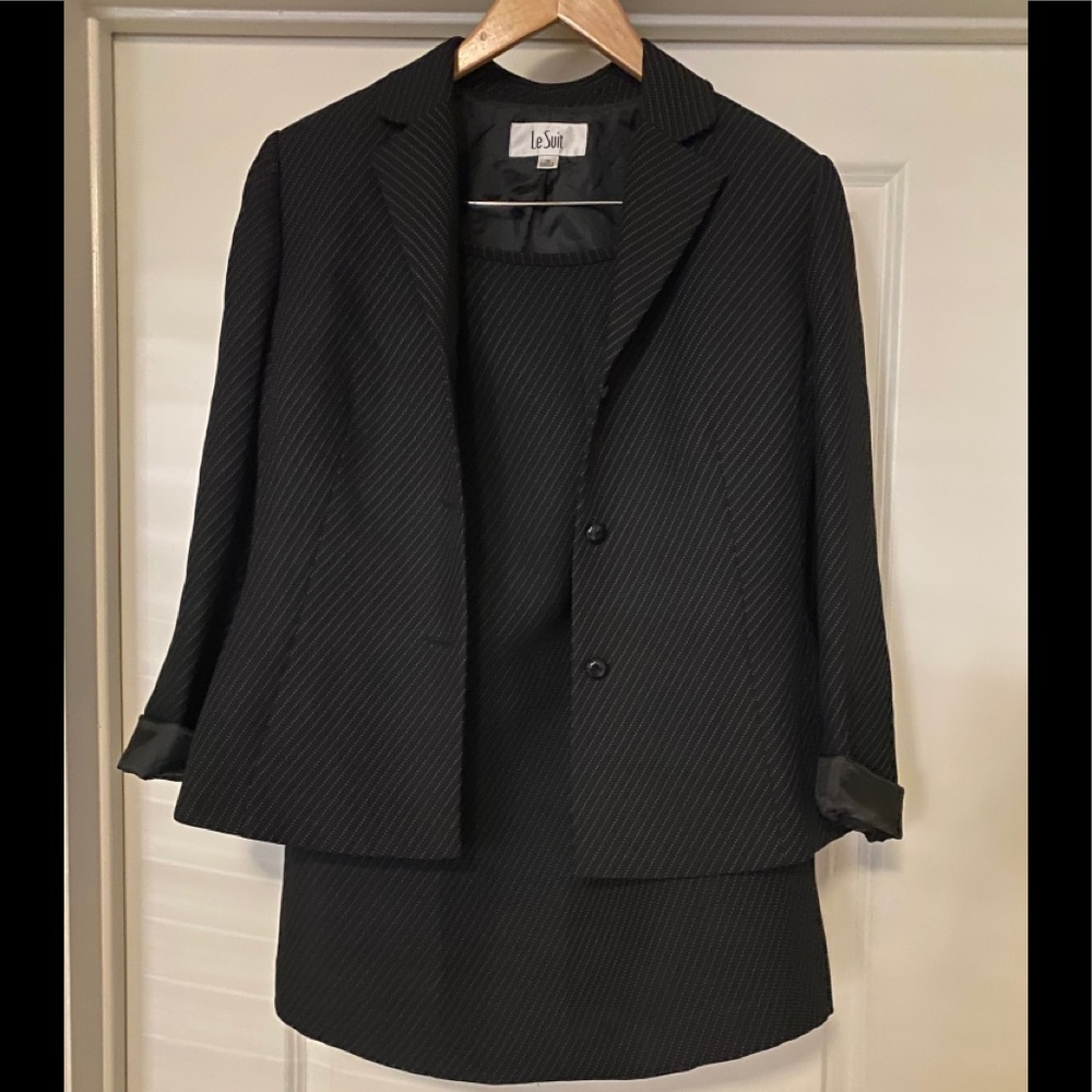 Pinstripe Skirt Suit